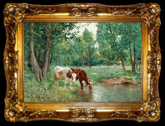 framed  Carl Tragardh Pastoralt landskap med kor, ta009-2